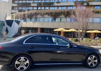 Mercedes van with driver for airport transfers, hotel transfers, and business travel